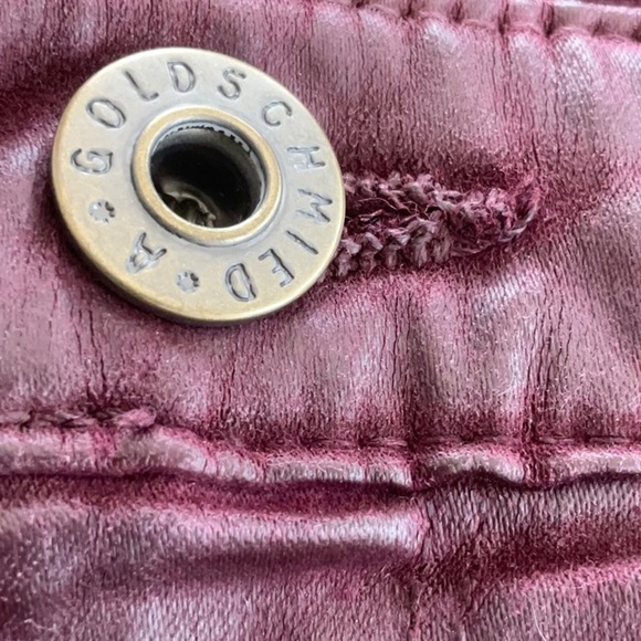 Woman's Adiano Goldschmeid AG Maroon Legging Super Skinny Ankle Faux Leather - Picture 10 of 12